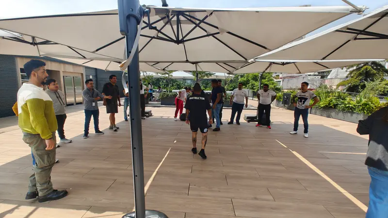 Taller en una terraza corporativa